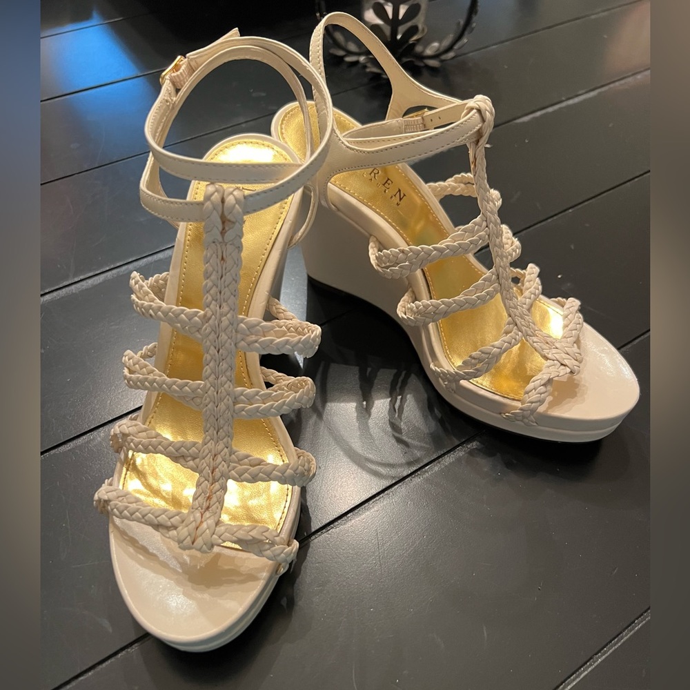 Lauren by Ralf Lauren strappy cream sandals
